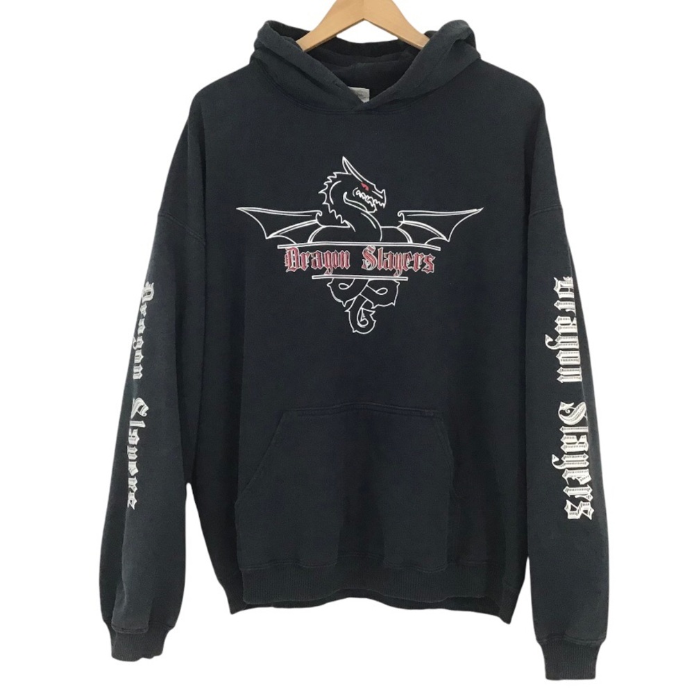 Dragon Slayers Pullover Hoodie Sweatshirt By Gildan Mens Size XL